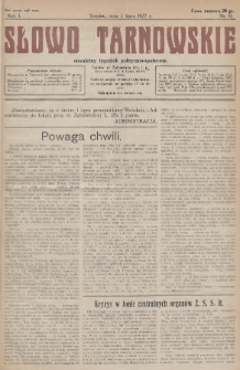 Słowo Tarnowskie : niezależny tygodnik polityczno-społeczny. 1927, nr 10