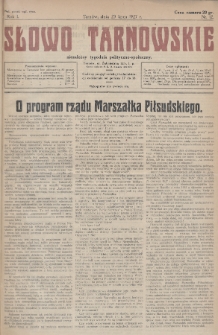 Słowo Tarnowskie : niezależny tygodnik polityczno-społeczny. 1927, nr 12