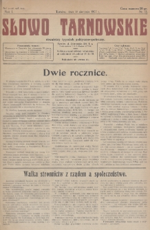Słowo Tarnowskie : niezależny tygodnik polityczno-społeczny. 1927, nr 13