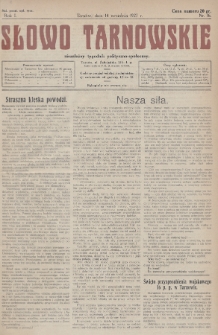 Słowo Tarnowskie : niezależny tygodnik polityczno-społeczny. 1927, nr 16