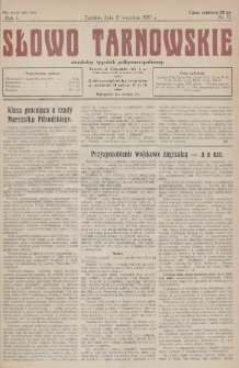 Słowo Tarnowskie : niezależny tygodnik polityczno-społeczny. 1927, nr 17