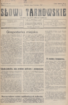 Słowo Tarnowskie : niezależny tygodnik polityczno-społeczny. 1927, nr 27