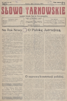 Słowo Tarnowskie : tygodnik Związku Naprawy Rzeczypospolitej. 1928, nr 1 (31)