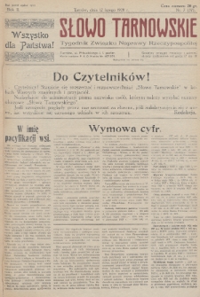 Słowo Tarnowskie : tygodnik Związku Naprawy Rzeczypospolitej. 1928, nr 7