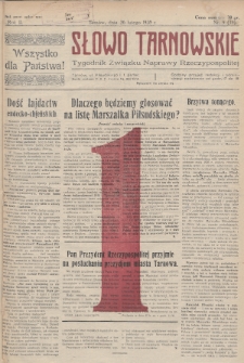 Słowo Tarnowskie : tygodnik Związku Naprawy Rzeczypospolitej. 1928, nr 9