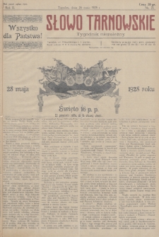 Słowo Tarnowskie : tygodnik niezależny. 1928, nr 21