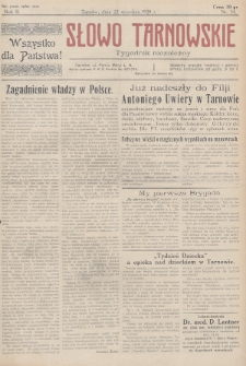 Słowo Tarnowskie : tygodnik niezależny. 1928, nr 34