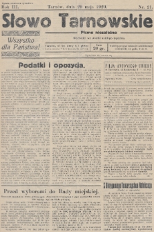 Słowo Tarnowskie : pismo niezależne. 1929, nr 21