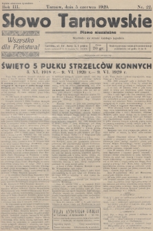 Słowo Tarnowskie : pismo niezależne. 1929, nr 22