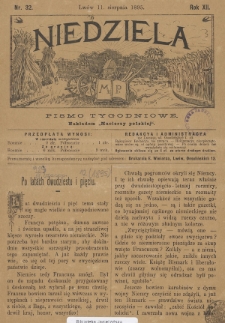 Niedziela : pismo tygodniowe. 1895, nr 32