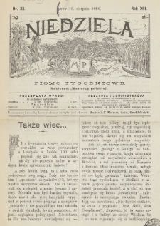 Niedziela : pismo tygodniowe. 1896, nr 33
