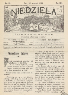 Niedziela : pismo tygodniowe. 1896, nr 39