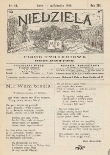 Niedziela : pismo tygodniowe. 1896, nr 42