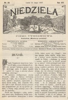 Niedziela : pismo tygodniowe. 1897, nr 20