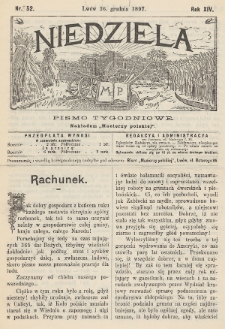 Niedziela : pismo tygodniowe. 1897, nr 52