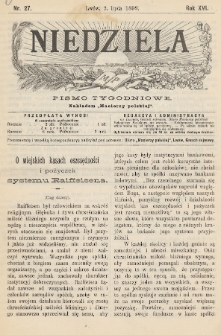 Niedziela : pismo tygodniowe. 1899, nr 27
