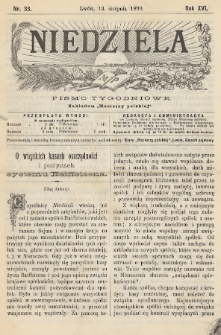 Niedziela : pismo tygodniowe. 1899, nr 33