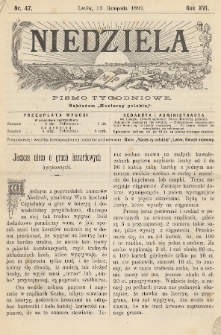 Niedziela : pismo tygodniowe. 1899, nr 47