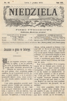 Niedziela : pismo tygodniowe. 1899, nr 49