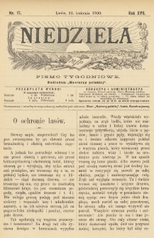 Niedziela : pismo tygodniowe. 1900, nr 17