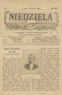 Niedziela : pismo tygodniowe. 1900/1901, nr 1