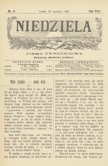 Niedziela : pismo tygodniowe. 1900/1901, nr 4