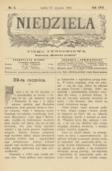 Niedziela : pismo tygodniowe. 1900/1901, nr 5