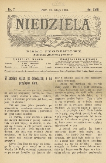 Niedziela : pismo tygodniowe. 1900/1901, nr 7