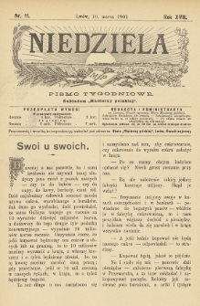 Niedziela : pismo tygodniowe. 1900/1901, nr 11