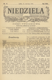Niedziela : pismo tygodniowe. 1900/1901, nr 17