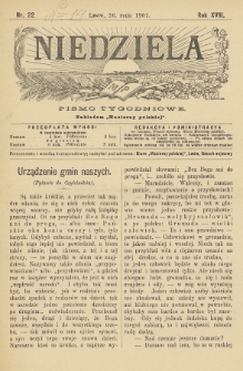 Niedziela : pismo tygodniowe. 1900/1901, nr 22