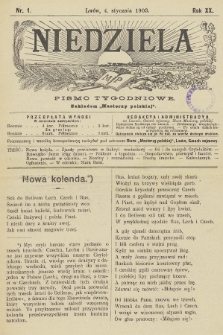 Niedziela : pismo tygodniowe. 1903, nr 1