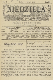 Niedziela : pismo tygodniowe. 1903, nr 2