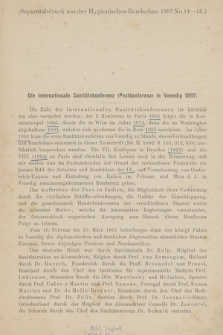 Die internationale Sanitätskonferenz (Pestkonferenz) in Venedig 1897