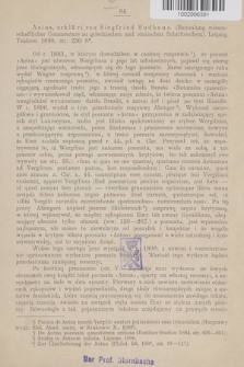 Aetna, erklärt von Siegfried Sudhaus : (Sammlung wissenschaftlicher Commentare zu griechischen und römischen Schriftsellern). Leipzig, Teubner 1898, str. 230 8°