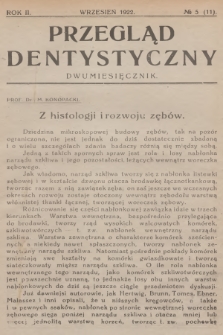 Przegląd Dentystyczny. R.2, 1922, № 5