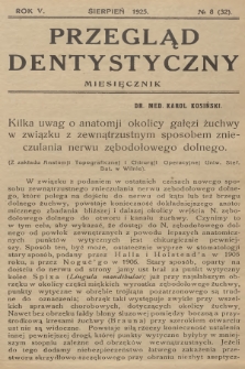 Przegląd Dentystyczny. R.5, 1925, № 8