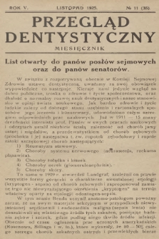 Przegląd Dentystyczny. R.5, 1925, № 11