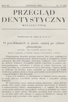 Przegląd Dentystyczny. R.9, 1929, nr 11