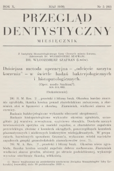 Przegląd Dentystyczny. R.10, 1930, nr 5