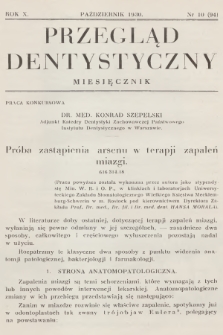 Przegląd Dentystyczny. R.10, 1930, nr 10