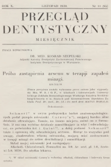 Przegląd Dentystyczny. R.10, 1930, nr 11