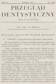 Przegląd Dentystyczny. R.11, 1931, nr 3