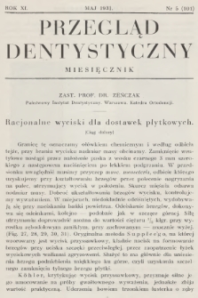 Przegląd Dentystyczny. R.11, 1931, nr 5