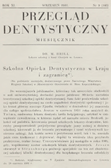Przegląd Dentystyczny. R.11, 1931, nr 9