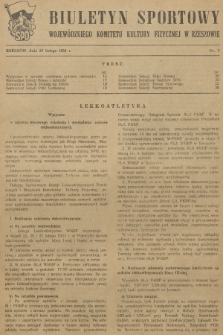 Biuletyn Sportowy Wojewódzkiego Komitetu Kultury Fizycznej w Rzeszowie. 1954, nr 3