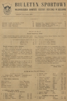 Biuletyn Sportowy Wojewódzkiego Komitetu Kultury Fizycznej w Rzeszowie. 1954, nr 5