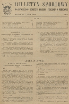 Biuletyn Sportowy Wojewódzkiego Komitetu Kultury Fizycznej w Rzeszowie. 1954, nr 10