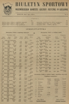 Biuletyn Sportowy Wojewódzkiego Komitetu Kultury Fizycznej w Rzeszowie. 1954, nr 22