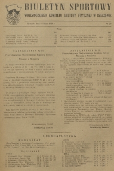 Biuletyn Sportowy Wojewódzkiego Komitetu Kultury Fizycznej w Rzeszowie. 1954, nr 26